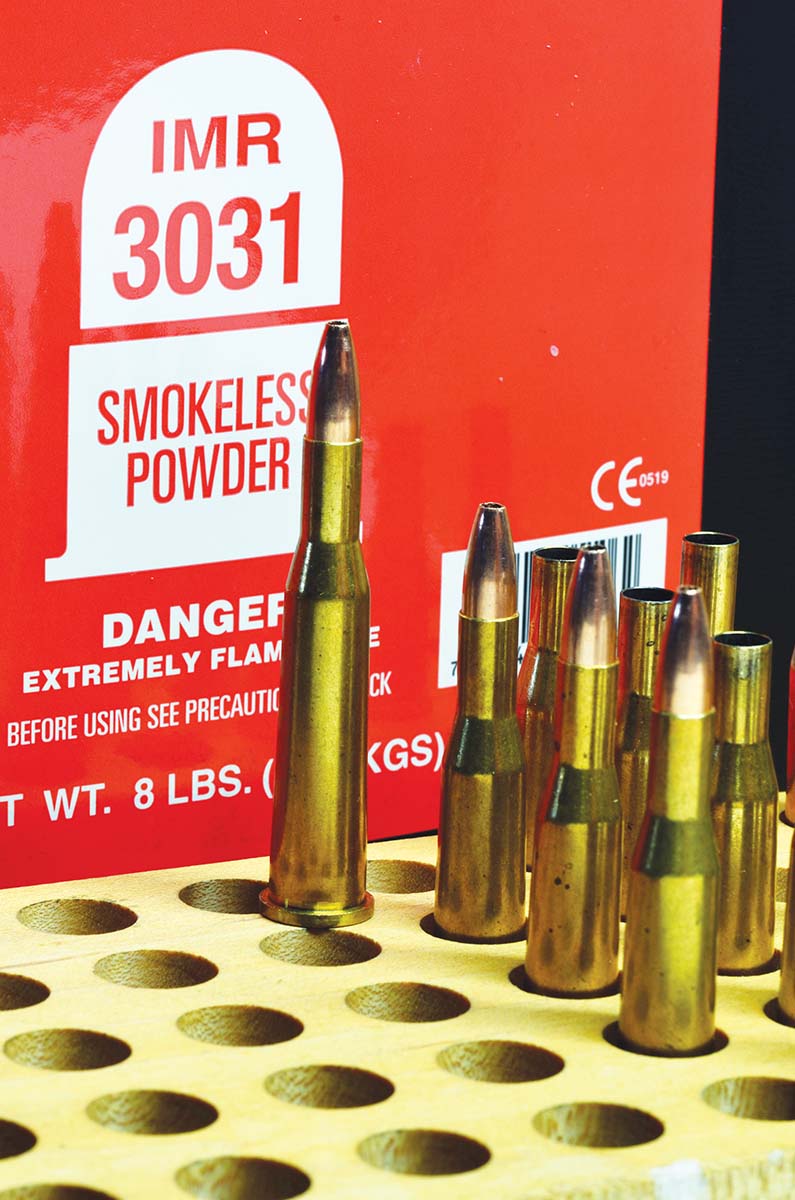 The best all-around powder for the Hi-Power is IMR-3031. In fact, it is just about the only powder still made for which data can be found. This is fortunate, because 3031 is a long-standing favorite of anyone who works with older cartridges.
